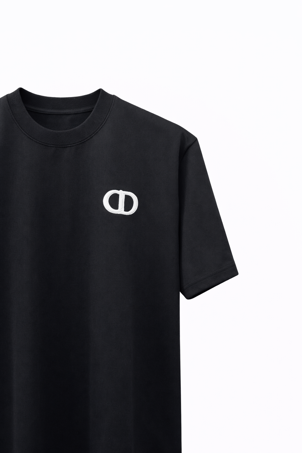 DIOR CD letter-embroidered round collar short sleeves