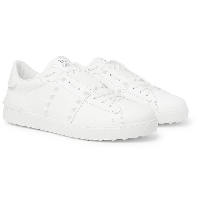Valentino Garavani Open Rockstud Leather Sneakers - White