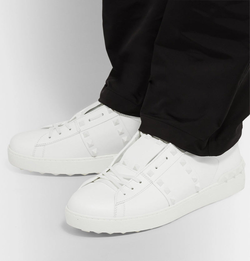 Valentino Garavani Open Rockstud Leather Sneakers - White