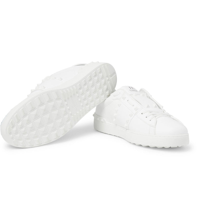 Valentino Garavani Open Rockstud Leather Sneakers - White