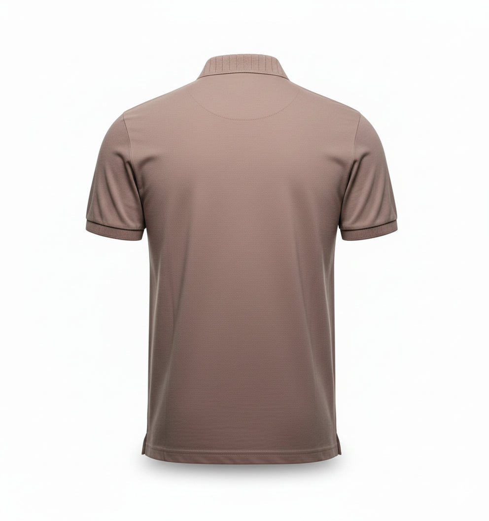 HUGO BOSS POLO SHIRT WITH EMBROIDERED LOGO | TAUPE BROWN
