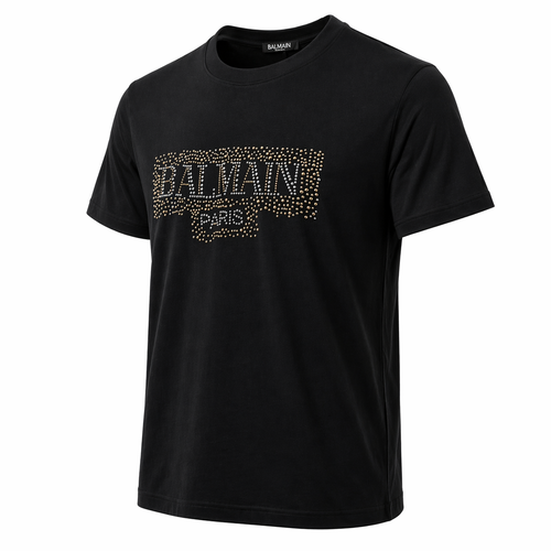 Balmain-stud-embellished logo cotton T-shirt
