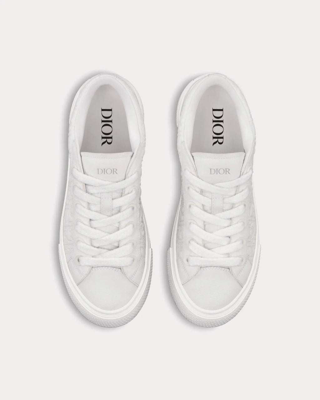 Dior - B33 White Grained Calfskin and White Dior Gravity Leather Low Top Sneakers