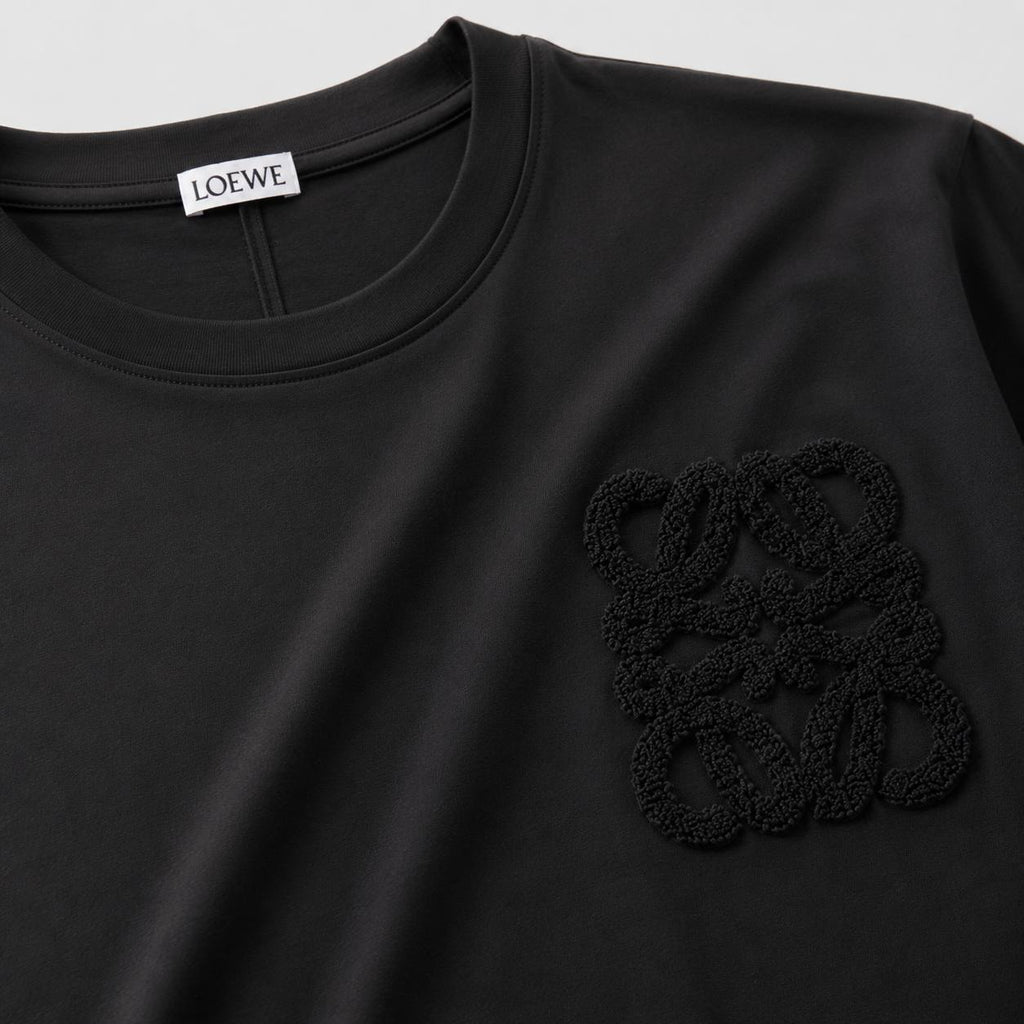 LOEWE Anagram Terry Logo T-Shirt – Black