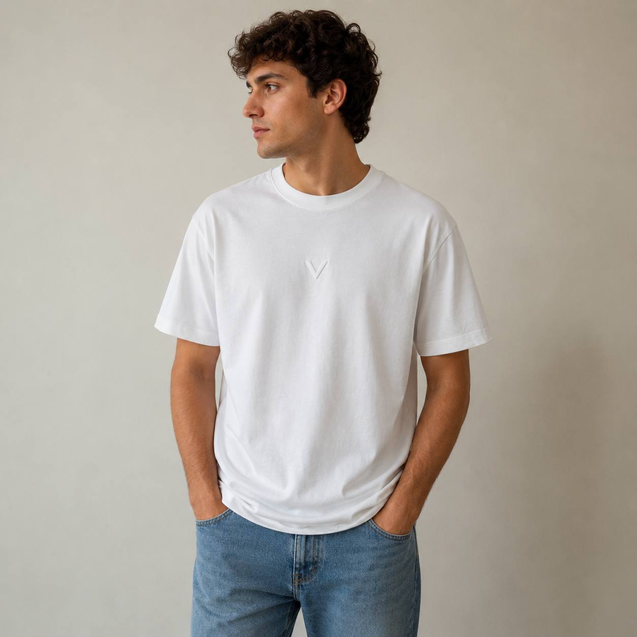 Valentino V Logo Oversized T-Shirt – White